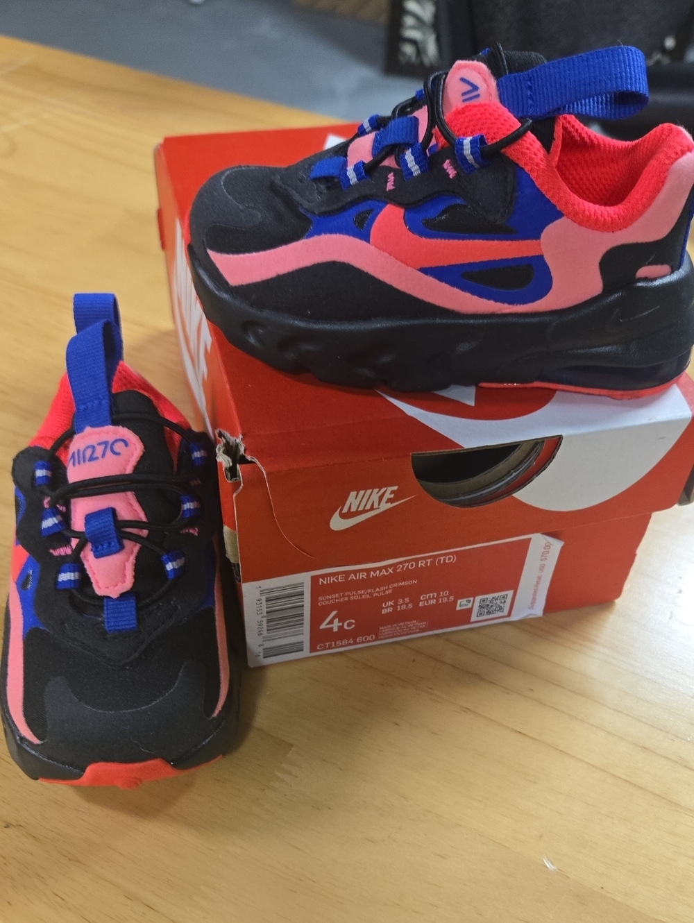 Nike Air Max Sneaker 270 RT TD Sunset Pulse 4C - Like New In Box